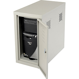 Global Industrial 253700GY Security Computer CPU Enclosed Cabinet Side Car - Gray