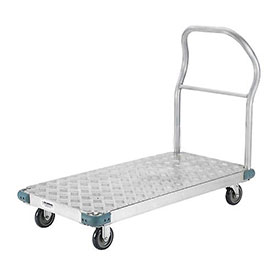 Picture of Global Industrial 232597 Aluminum Diamond Deck Platform Truck with 5 in. Polyurethane Casters&#44; 60 x 30 in. - 1000 lbs