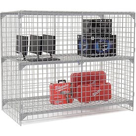 Picture of Global Industrial 184104 Wire Mesh Security Cage - Ventilated Locker&#44; 72 x 36 x 60 in.