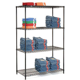 Nexel Black Epoxy Wire Shelving, 48 x 24 x 74 in.