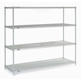 Nexel Chrome Wire Shelving - Chrome - 72 x 24 x 63 in. - Heavy Duty Design