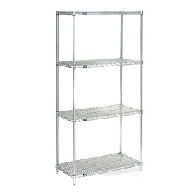 Picture of Global Industrial 14307C Nexel Chrome Wire Shelving&#44; 30 x 14 x 74 in.