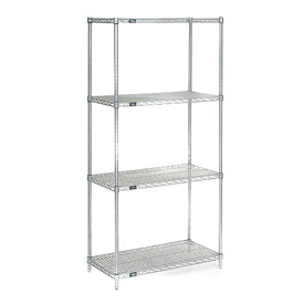 Nexel Chrome Wire Shelving - Chrome - 36 x 30 x 74 in.
