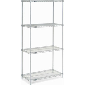 Nexel Chrome Wire Shelving - Chrome - 36 x 36 x 74 in.