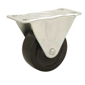 Global Industrial 6132SR Light Duty Rigid Plate Caster with 3 in. Rubber Wheel, 150 lbs
