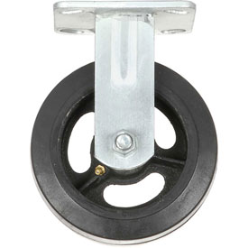 Global Industrial 63-6ML Heavy Duty Rigid Plate Caster with 6 in. Mold-on Rubber Wheel, 500 lbs