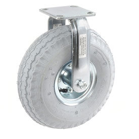 Global Industrial 8510FP Rigid Plate Caster with 10 in. Full Pneumatic Wheel, 330 lbs