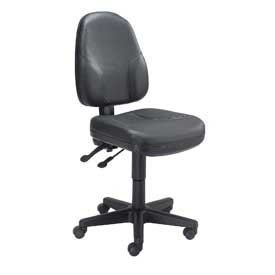 808654 Leather Multifunction Office Chair - Black