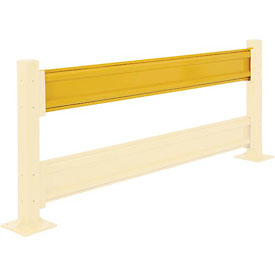 Global Industrial 436728-R-8 Protective Rail Barrier, Yellow - 8 ft. Rail