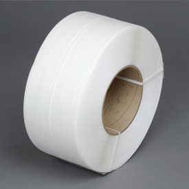 Polypropylene Strapping - White - 0.38 in. Width - Machine-Grade