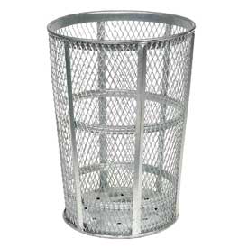 Galvanized Outdoor Metal Trash Container - 48 Gallon - Durable Design
