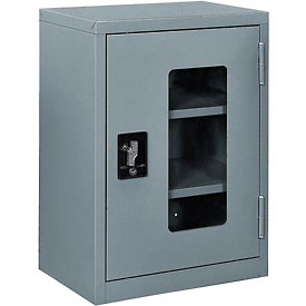Global Industrial 269875CV-GY Clear View Wall Storage Cabinet Assembled, Gray - 18 x 12 x 26 in.