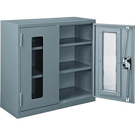 Clear View Wall Storage Cabinet - Gray - 30 x 12 x 30 in. - Durable Steel