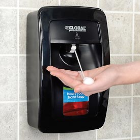 MSL09BK31GLO Global Industrial Automatic Dispenser for Foam Hand Soap & Sanitizer - Black