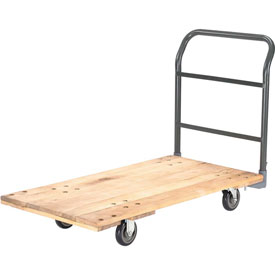 48 x 24 in. Hardwood Deck Platform Truck - 1000 lbs 5 in. Polyurethane Casters