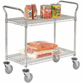 Picture of Global Industrial 188710 48 x 24 in. Nexel Wire Utility Cart&#44; Chrome - 2 Shelves - 800 lbs