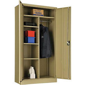 Global Industrial 269879TN Combination Cabinet Assembled, Tan - 36 x 18 x 72 in.