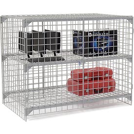 Gray Wire Mesh Security Cage - Ventilated Locker - 60 x 36 x 48 in.