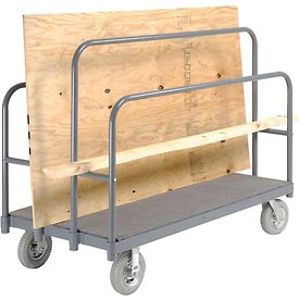 Picture of Global Industrial 241445C Panel&#44; Sheet & Lumber Truck with Carpeted Deck&#44; Gray - 1200 lbs