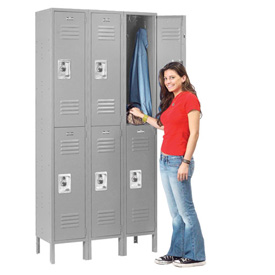 12 x 12 x 36 in. Infinity Locker Double Tier - 6 Door Assembled - Gray