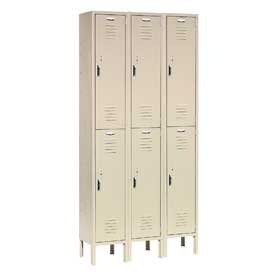 Paramount Locker Double Tier - 6 Door Assembled - Tan
