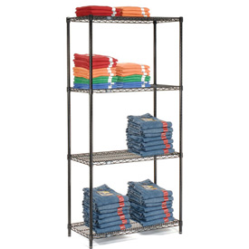 24366B Black Epoxy Wire Shelving - 36 x 24 x 63 in.