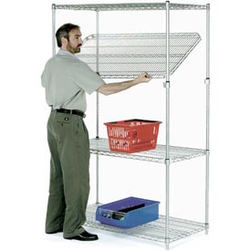 Picture of Nexel 24606AC Quick Adjust Wire Shelving, Chrome - 60 x 24 x 63 in.