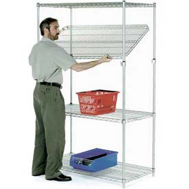 Picture of Nexel 18486AZ Poly-Z-Brite Quick Adjust Wire Shelving, Clear Epoxy - 48 x 18 x 63 in.