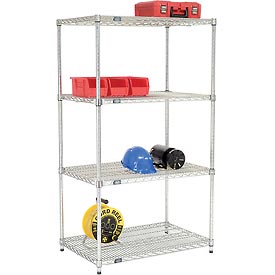 Picture of Nexel 24366AZ Poly-Z-Brite Quick Adjust Wire Shelving, Clear Epoxy - 36 x 24 x 63 in.
