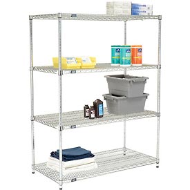 Picture of Nexel 24486AZ Poly-Z-Brite Quick Adjust Wire Shelving, Clear Epoxy - 48 x 24 x 63 in.