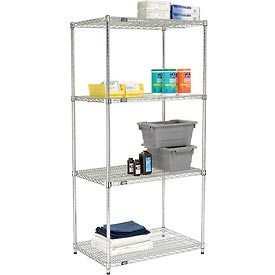 Picture of Nexel 24367AZ Poly-Z-Brite Quick Adjust Wire Shelving, Clear Epoxy - 36 x 24 x 74 in.
