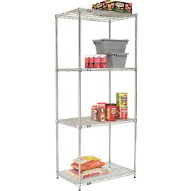Picture of Nexel 24368AZ Poly-Z-Brite Quick Adjust Wire Shelving, Clear Epoxy - 36 x 24 x 86 in.