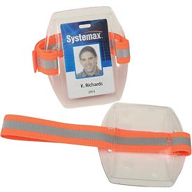 Arm Band Badge Holder, Orange, Polyester, Vinyl (Coated), ID/Badge Holder