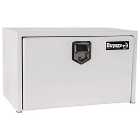 Picture of Buyers Products 1702200 Steel Underbody Truck Box with Stainless Steel Rotary Paddle&#44; White - 18 x 18 x 24 in.