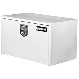 Picture of Buyers Products 1702203 Steel Underbody Truck Box with Stainless Steel Rotary Paddle&#44; White - 18 x 18 x 30 in.