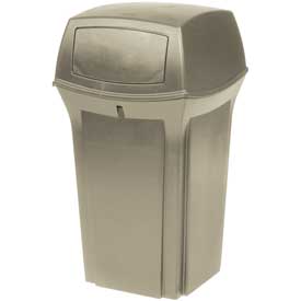 Rubbermaid Commercial Products FG843088BEIG 8430-88 Ranger 35 gal 2 Door Outdoor Trash Can - Beige -  RUBBERMAID COMMERCIAL PROD.