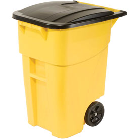 9W27 Brute Rollout 50 gal Large Mobile Container - Yellow with Lid