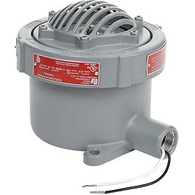 Vibrating Horn, Horn, Continuous, 120V AC, 100 dB, Aluminum, Gray, Conduit Mount