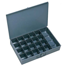 Steel Scoop Compartment Box  Gray - 21 Compartments - Pack of 4