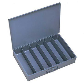 117-95 Steel Scoop Compartment Box  Gray - 6 Vertical Compartments - Pack of 4