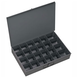 13.38 x 9.25 x 2 in. Steel Scoop Compartment Box  Gray - 24 Compartment - Pack of 6