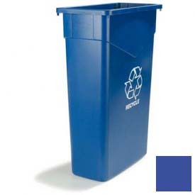 23 gal Rectangular Recycling Bin, Open Top, Satin Alum/Satin Alum, Polyethylene (LLDPE), 1 Openings