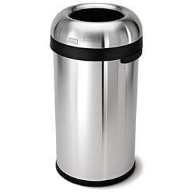 Bullet Open Top Waste Can - Brushed Stainless Steel - 16 Gallon - Easy Access