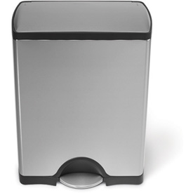 Rectangular Step Can - Brushed Stainless Steel - 13 gal