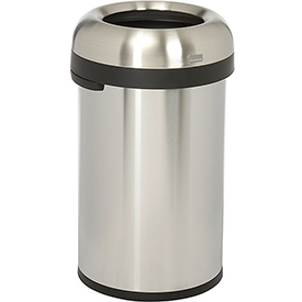 21 gal Bullet Open Top Can - Brushed Stainless Steel