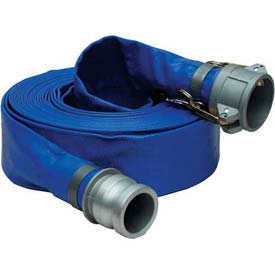 Picture of Apache 98138043 2 in. x 25 ft. PVC Lay Flat Discharge Hose with C x E Aluminum Cam & Groove Fittings&#44; Blue