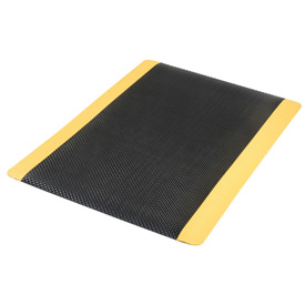 Supreme Sliptech Mat - Black with Yellow Border - 36in. x 60in. - 0.69in. Thick