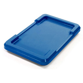 Cross Stack & Nest Lid For Storage Tote, 25-1/8 in L x 16 in W, Blue, Plastic