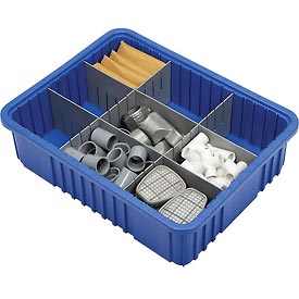 Picture of Quantum Storage Systems DG93060BL 22.5 x 17.5 x 6 in. Plastic Dividable Grid Container, Blue - Pack of 3