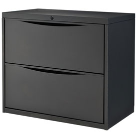 LF-30-2D-BLACK 30 in. Interion Premium Lateral File Cabinet with 2 Drawer, Black